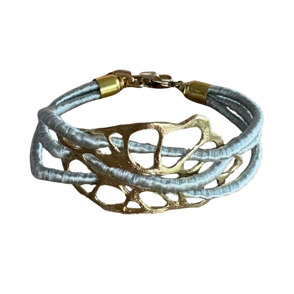PULSERA DE CUERDA BRONCE Y SEDA