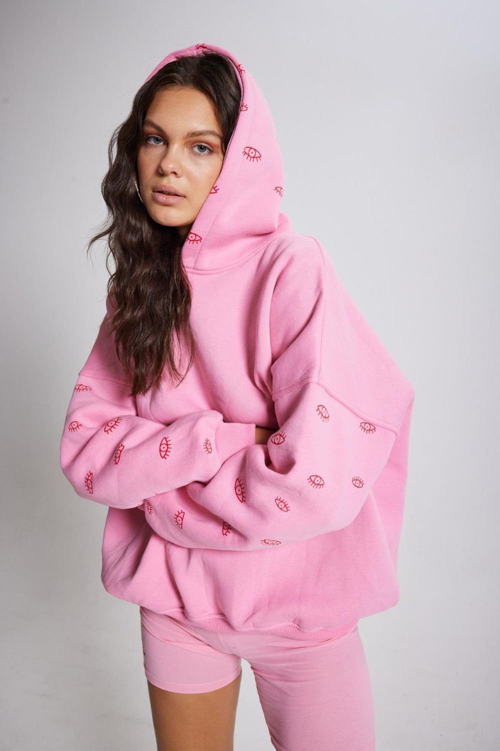 POLERON FRANELA ROSADO OJITOS RITA